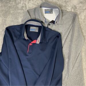 Willoby Men's Dual-Tone Polo Shirt - Blue and Gray